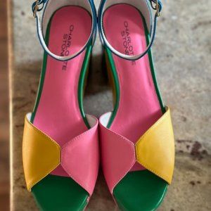 Charlotte Stone Women's Bailey Multicolor Platforms Size 8 US